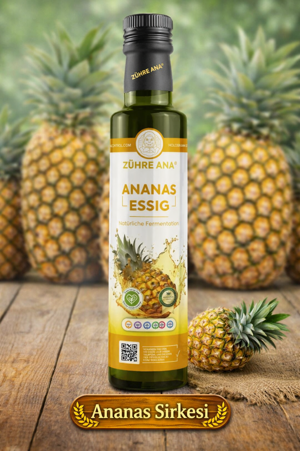 Zühre Ana Ananas Sirkesi (Doğal Fermantasyon) - 500ml