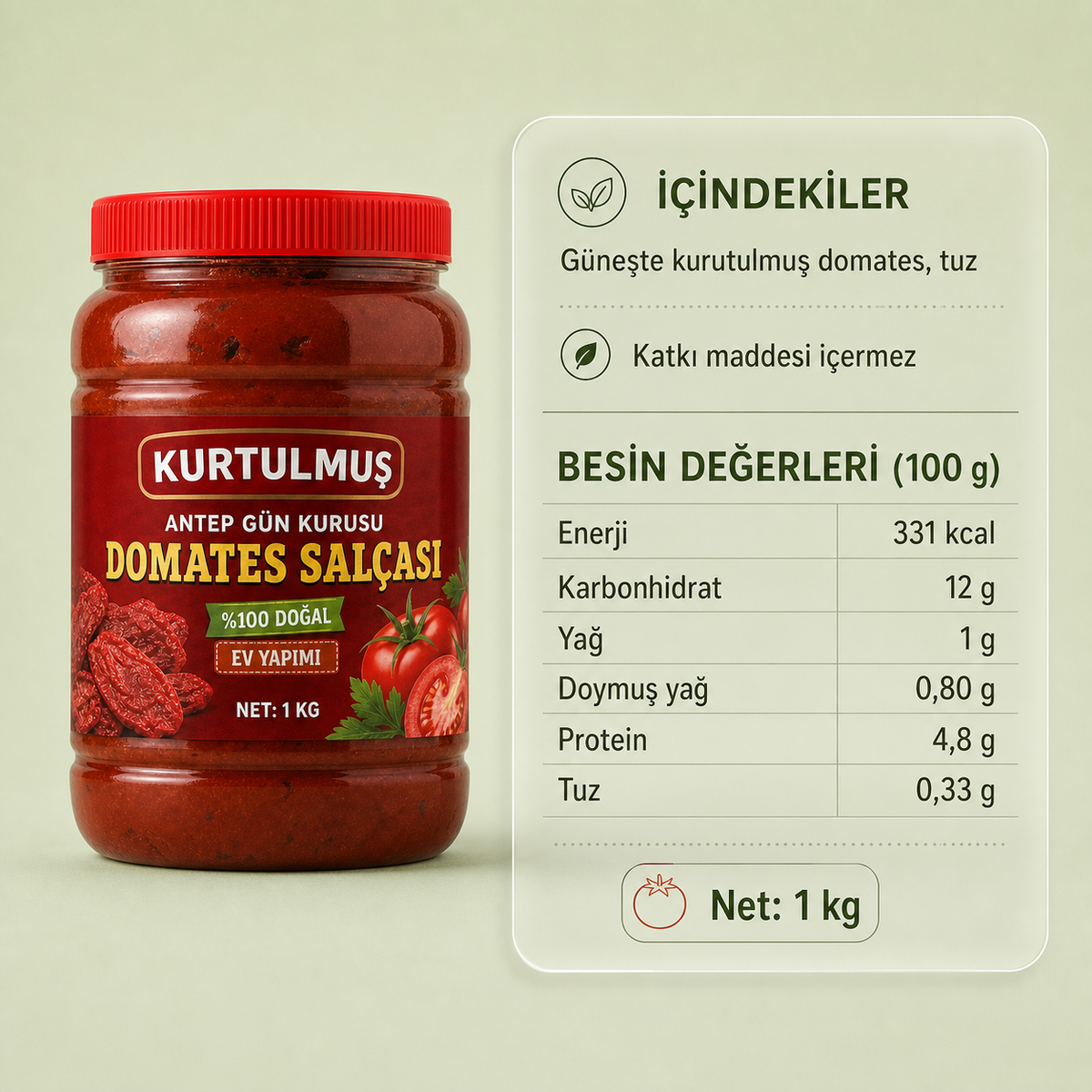 Antep Gün Kurusu Domates Salçası 1kg